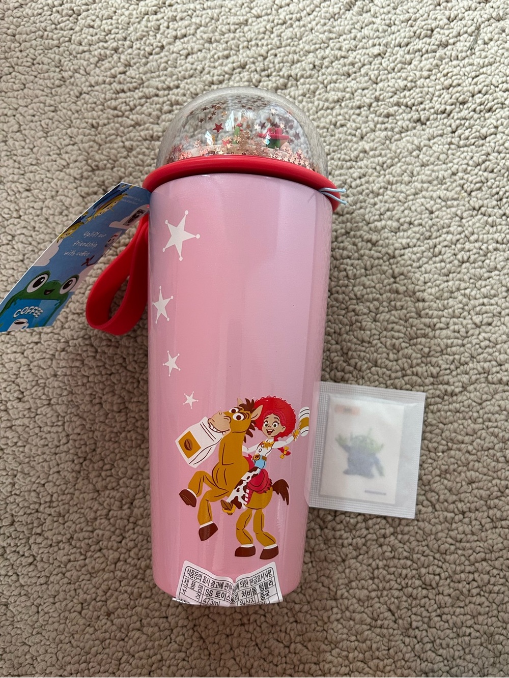 Starbucks x Toy Story Pink Glitter Dome Tumbler with Jessie Bullseye Graphic